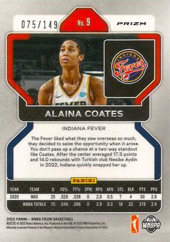 2022 Panini Prizm WNBA - Blue #9 Alaina Coates Back