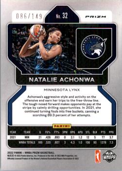 2022 Panini Prizm WNBA - Blue #32 Natalie Achonwa Back