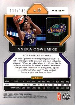 2022 Panini Prizm WNBA - Blue #92 Nneka Ogwumike Back