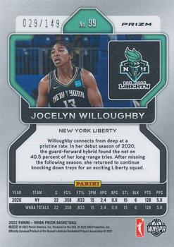 2022 Panini Prizm WNBA - Blue #99 Jocelyn Willoughby Back