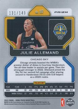 2022 Panini Prizm WNBA - Blue #117 Julie Allemand Back
