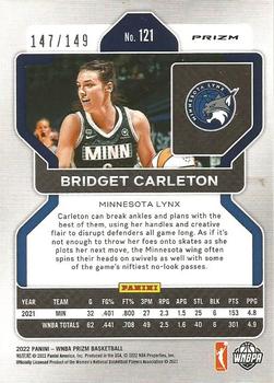 2022 Panini Prizm WNBA - Blue #121 Bridget Carleton Back