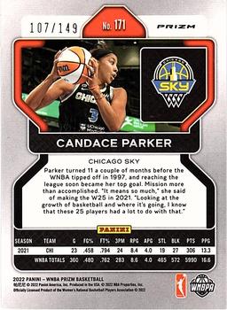 2022 Panini Prizm WNBA - Blue #171 Candace Parker Back