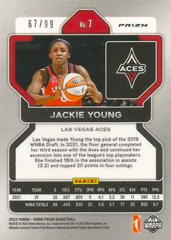 2022 Panini Prizm WNBA - Purple #7 Jackie Young Back