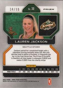 2022 Panini Prizm WNBA - Purple #30 Lauren Jackson Back