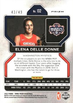 2022 Panini Prizm WNBA - Orange #132 Elena Delle Donne Back