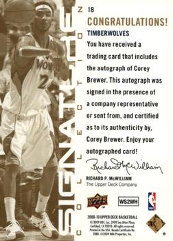 2009-10 Upper Deck - Signature Collection #18 Corey Brewer Back