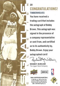 2009-10 Upper Deck - Signature Collection #20 Bobby Brown Back