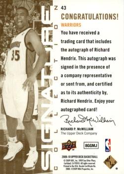 2009-10 Upper Deck - Signature Collection #43 Richard Hendrix Back