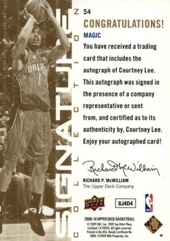 2009-10 Upper Deck - Signature Collection #54 Courtney Lee Back