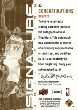 2009-10 Upper Deck - Signature Collection #82 Sean Singletary Back