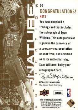 2009-10 Upper Deck - Signature Collection #99 Sean Williams Back