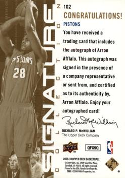 2009-10 Upper Deck - Signature Collection #102 Arron Afflalo Back
