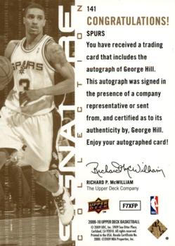 2009-10 Upper Deck - Signature Collection #141 George Hill Back