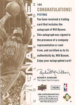 2009-10 Upper Deck - Signature Collection #144 Will Bynum Back