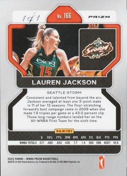 2022 Panini Prizm WNBA - Gold Vinyl #166 Lauren Jackson Back