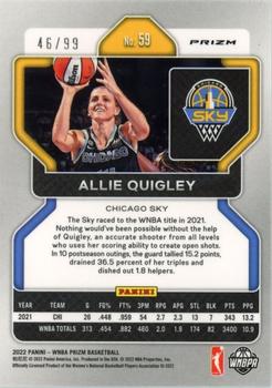2022 Panini Prizm WNBA - Premium Box Set #59 Allie Quigley Back