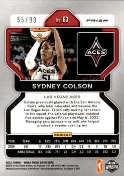 2022 Panini Prizm WNBA - Premium Box Set #63 Sydney Colson Back
