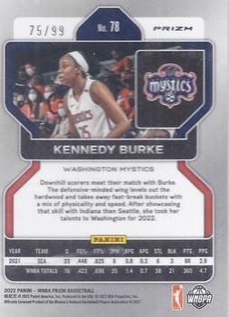 2022 Panini Prizm WNBA - Premium Box Set #78 Kennedy Burke Back