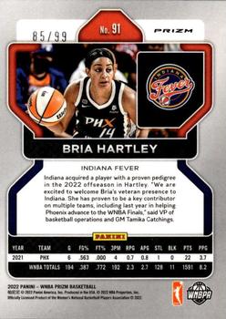 2022 Panini Prizm WNBA - Premium Box Set #91 Bria Hartley Back