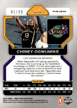2022 Panini Prizm WNBA - Premium Box Set #93 Chiney Ogwumike Back