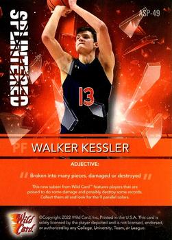 2021-22 Wild Card Alumination - Splintered Red #ASP-49 Walker Kessler Back