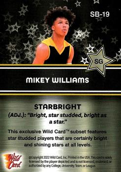2021-22 Wild Card Alumination - Starbright Black #SB-19 Mikey Williams Back