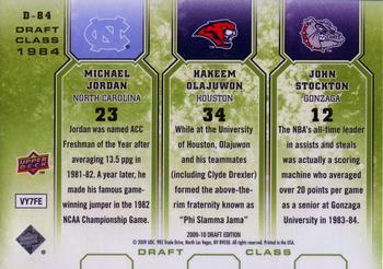 2009-10 Upper Deck Draft Edition - Draft Class Green #D-84 Hakeem Olajuwon / John Stockton / Michael Jordan Back