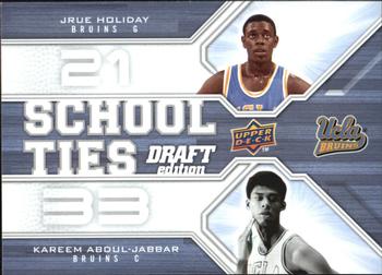 2009-10 Upper Deck Draft Edition - School Ties #ST-AH Jrue Holiday / Kareem Abdul-Jabbar Front