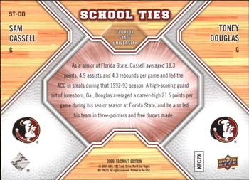 2009-10 Upper Deck Draft Edition - School Ties #ST-CD Sam Cassell / Toney Douglas Back