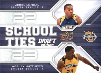 2009-10 Upper Deck Draft Edition - School Ties #ST-MA Jerel McNeal / Wesley Matthews Front