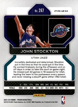 2021-22 Panini Prizm - Silver Wave #267 John Stockton Back