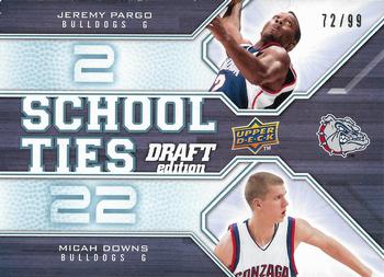 2009-10 Upper Deck Draft Edition - School Ties Blue #ST-GB Jeremy Pargo / Micah Downs Front