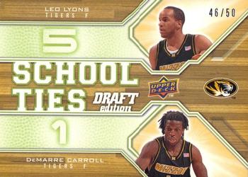2009-10 Upper Deck Draft Edition - School Ties Green #ST-MT DeMarre Carroll / Leo Lyons Front