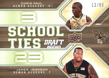 2009-10 Upper Deck Draft Edition - School Ties Green #ST-WF Chris Paul / James Johnson Front