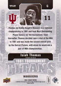 2009-10 Upper Deck Draft Edition - Tournament Titans #TT-IT Isiah Thomas Back