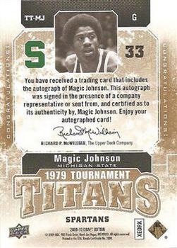 2009-10 Upper Deck Draft Edition - Tournament Titans Red #TT-MJ Magic Johnson Back