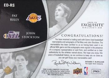 2009-10 Upper Deck Exquisite Collection - Numbers #ED-RS John Stockton / Pat Riley Back