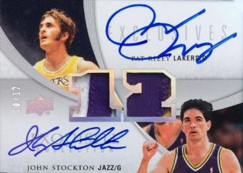 2009-10 Upper Deck Exquisite Collection - Numbers #ED-RS John Stockton / Pat Riley Front