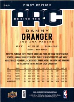 2009-10 Upper Deck First Edition - Behind the Arc #BA-2 Danny Granger Back