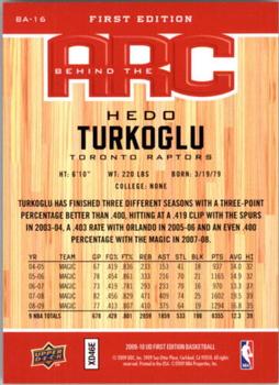 2009-10 Upper Deck First Edition - Behind the Arc #BA-16 Hedo Turkoglu Back