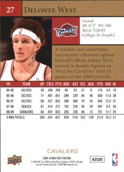 2009-10 Upper Deck First Edition - Gold #27 Delonte West Back