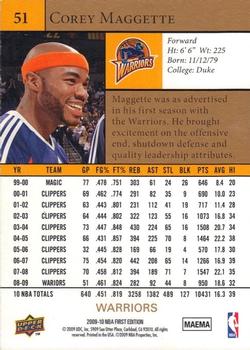 2009-10 Upper Deck First Edition - Gold #51 Corey Maggette Back