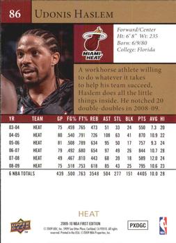 2009-10 Upper Deck First Edition - Gold #86 Udonis Haslem Back