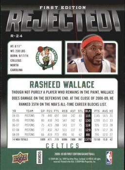 2009-10 Upper Deck First Edition - Rejected! #R-24 Rasheed Wallace Back