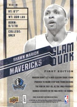 2009-10 Upper Deck First Edition - Slam Dunk #SD-8 Shawn Marion Back
