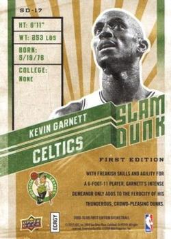 2009-10 Upper Deck First Edition - Slam Dunk #SD-17 Kevin Garnett Back