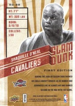 2009-10 Upper Deck First Edition - Slam Dunk #SD-22 Shaquille O'Neal Back