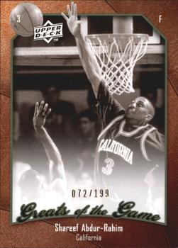 2009-10 Upper Deck Greats of the Game - SN199 #5 Shareef Abdur-Rahim Front