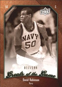 2009-10 Upper Deck Greats of the Game - SN199 #80 David Robinson Front